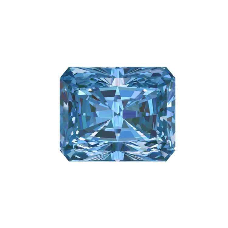 Moissanite / Radiant / Niebieski / VVS1