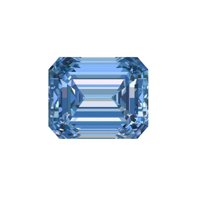 Moissanite / Emerald /Niebieski/ VVS1