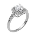 Halo Moissanit Ring 925er Silber Elegance