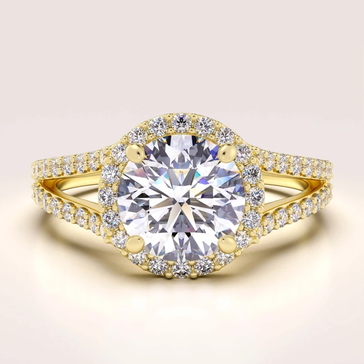 verlobungsring halo moissanit 2ct brillantschliff gelbgold dualrail hariets.jpg