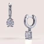 Hängeohrringe mit Moissaniten 2x1.0ct – Klara Silber 925