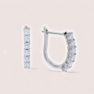Runde Moissanite Creolen LumiHoops - Silber 925
