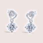 Moissanite Love Ohrringe - Silber 925