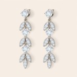 Hängende Ohrringe mit Moissaniten – Leaf Silber 925