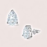 Moissanit-Ohrstecker im Birnenschliff – 925er Silber