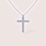 Kreuz-Halskette mit Moissaniten – Silber 925