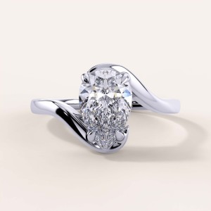 Verlobungsring mit Moissanit im Tropfenschliff – Muse  Silber 925