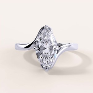 Verlobungsring mit Moissanit im Marquise-Schliff – Muse Silber 925
