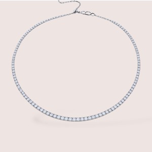 Halsband mit 2 mm großen Moissaniten – 925er Silber