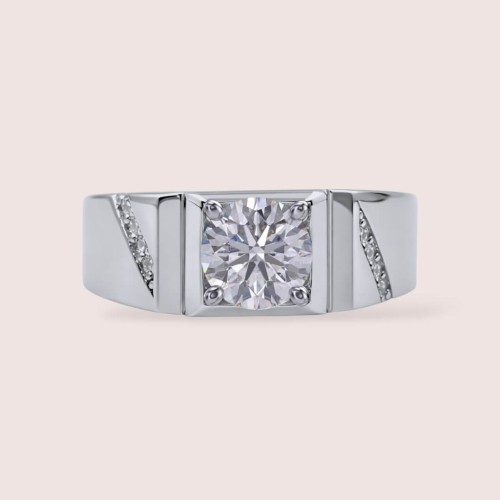 Siegelring mit 1ct Moissanit - Silber 925
