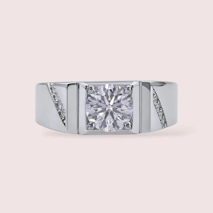 Siegelring mit 1ct Moissanit - Silber 925