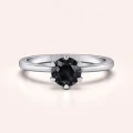 Ring mit schwarzem Moissanit 1ct - Silber 925