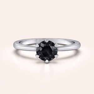 Ring mit schwarzem Moissanit 1ct - Silber 925