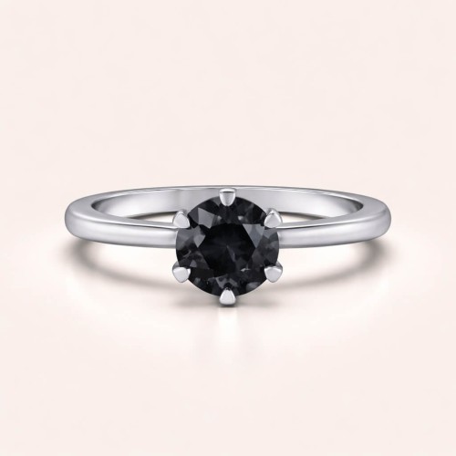 Ring mit schwarzem Moissanit 1ct - Silber 925