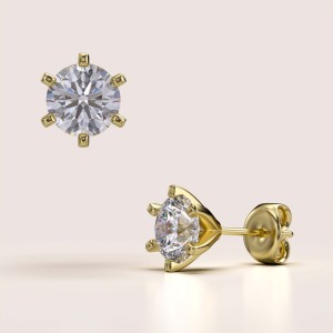 Ohrstecker mit Moissanit 2x0,5 ct – 14k Gold
