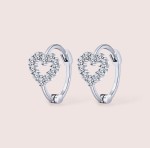 Ohrringe mit Moissaniten in Herzform – Amor, 925 Silber