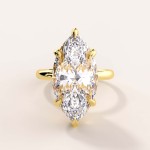 Tropfen Solitärringe Moissanit Ring  4ct Glitare - 14k Gold (1)