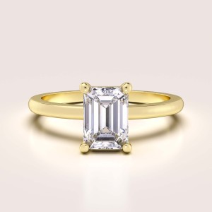 Verlobungsring Solitaire mit Labordiamant 1 ct oder 2ct im Smaragdschliff – Verity 14k Gold
