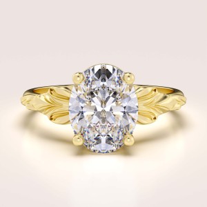 Ring mit Labordiamant ca. 2 ct, ovaler Schliff – Wings, 14k Gold