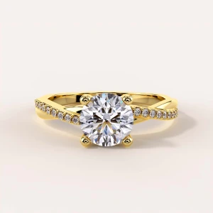 Verlobungsring Halo mit Moissanit – Velora aus 585er Gold