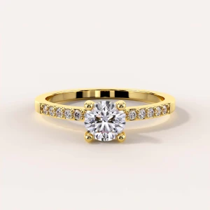 Verlobungsring Halo mit Moissanit – Aurielle aus 585er Gold