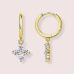 Ohrringe mit Moissaniten – Floriss 925er Silber