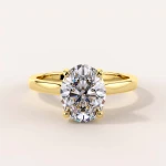 Oval Moissanit Ring in einer Zargenfassung - 14k Gold (1) (1) (1)