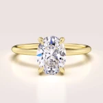 Verlobungsring in 24h mit ovalem Moissanit – Solitaire Forever aus 14k Gold