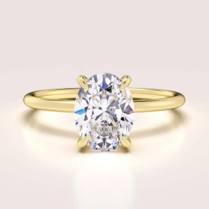 Verlobungsring in 24h mit ovalem Moissanit – Solitaire Forever aus 14k Gold