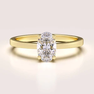 Verlobungsring in 24h mit ovalem Moissanit – Astra aus 14k Gold