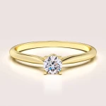 Blink - 4 Prong-Einstellung Runder Moissanit 0.25ct Verlobungsring - 14k Gold (1)