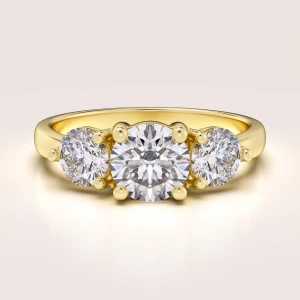Verlobungsring in 24h Trinity mit Moissaniten ca. 2 ct – Trigem aus 14k Gold