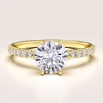 Verlobungsring in 24h mit 1,5 ct Moissanit – Halo: Heaven aus 14k Gold