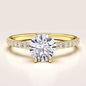 Verlobungsring in 24h mit 1,5 ct Moissanit – Halo: Heaven aus 14k Gold