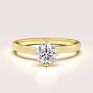 Verlobungsring in 24h mit Moissanit – Solitaire: Bloom aus 14k Gold
