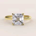 Verlobungsring in 24h mit ca. 2 ct Moissanit im Asscher-Schliff – Vivid aus 14k Gold