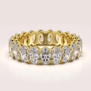Ehering in 24h Eternity mit ovalen Moissaniten ca. 6 ct aus 14k Gold