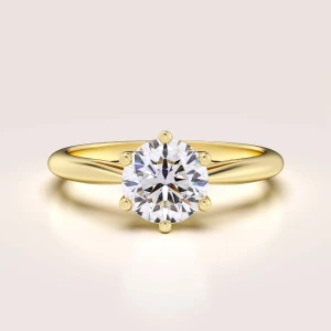 Verlobungsring in 24h mit Moissanit – Solitaire: Prisma aus 14k Gold