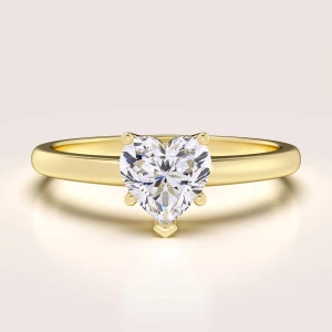 Verlobungsring in 24h mit 1 ct Moissanit im Herzschliff – Herz aus 14k Gold