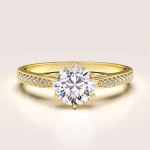 Verlobungsring in 24h mit Moissanit – Páve aus 14k Gold