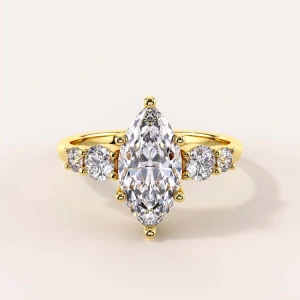Trigem - Drei Moissaniten in einer Krappenfassung - 14k Gold (1) (1)