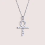 Halskette mit Moissaniten – Ankh-Kreuz aus 925er Silber