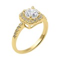 Halo Moissanit Ring 925er Silber Elegance